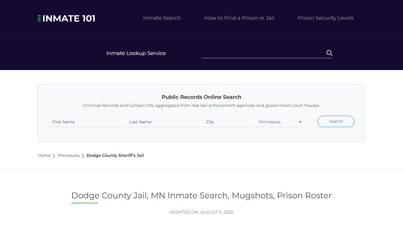 Dodge County Jail, MN Inmate Search, Mugshots, Prison Roster